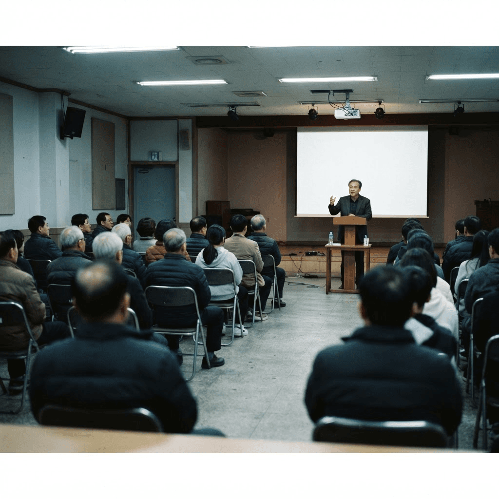 주민들이 모인 공개 포럼 현장